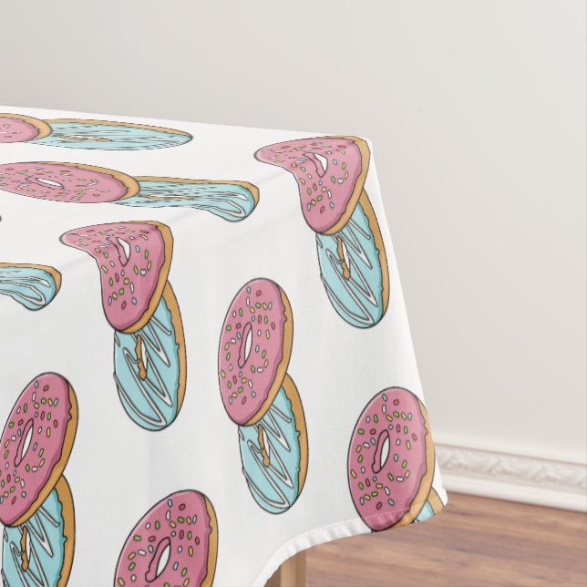Donut cartoon illustration  tablecloth (In Situ)