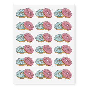 Donut cartoon illustration temporary tattoos