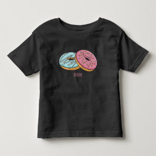 Donut cartoon illustration toddler t-shirt