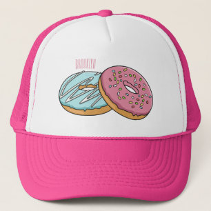 Donut cartoon illustration trucker hat