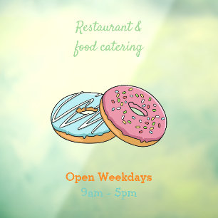 Donut cartoon illustration window cling