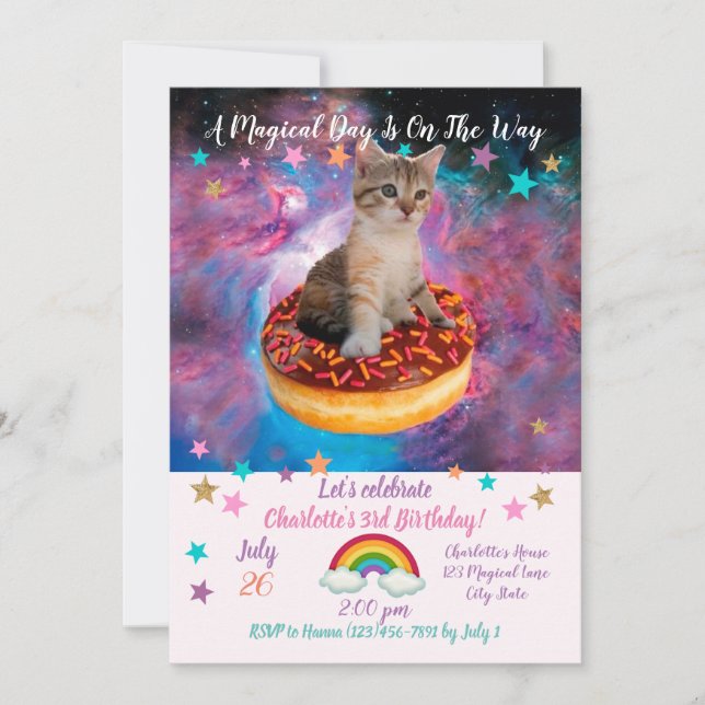 Donut Cat - Donut lover Invitation (Front)