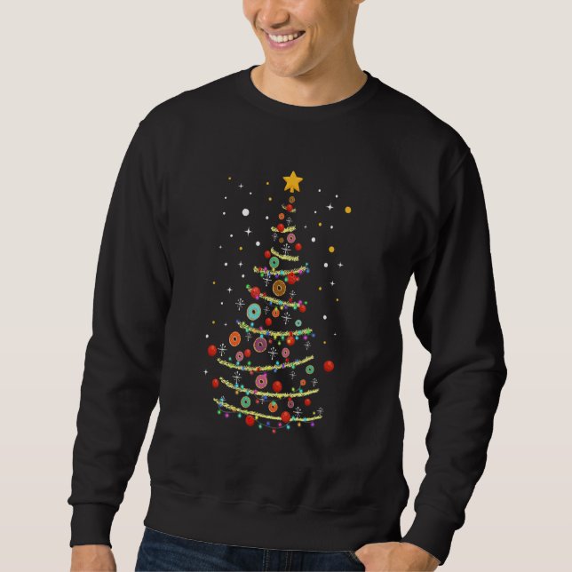 Donut Christmas Tree Doughnut Dessert Party Fast F Sweatshirt (Front)