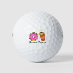 donut coffee friends forever golf balls