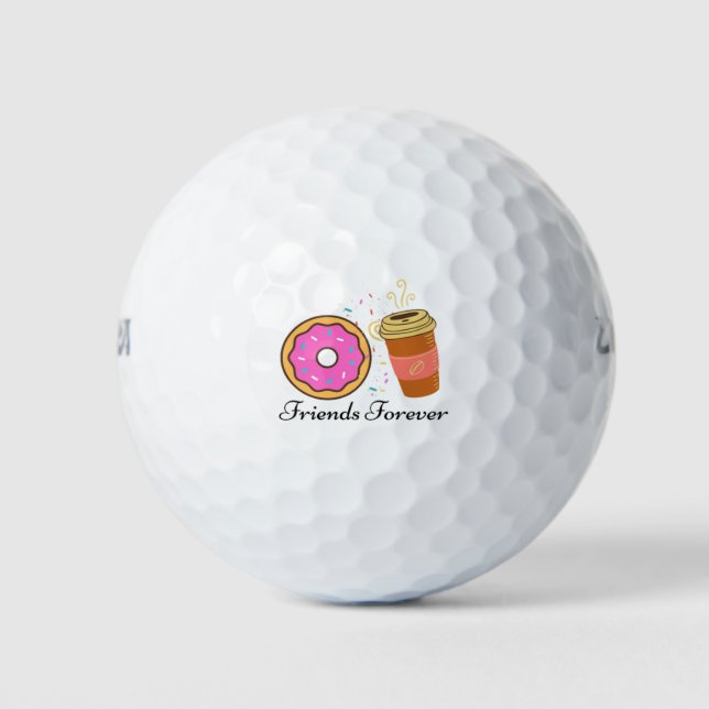 donut coffee friends forever golf balls (Front)