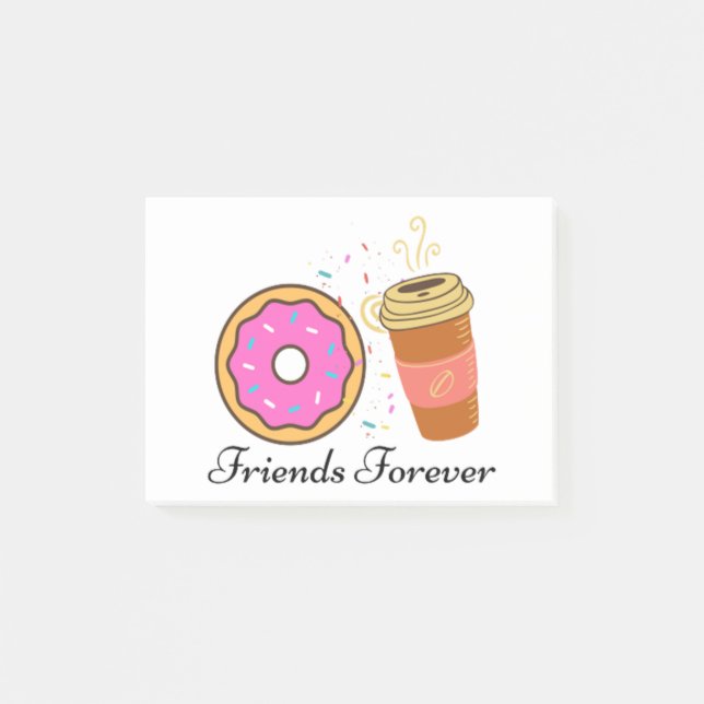 donut coffee friends forever post-it notes (Front)