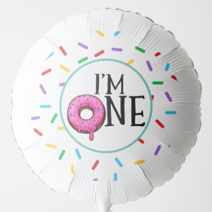 Donut Colorful I'm One 1st Birthday Balloon