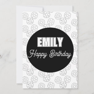 Donut Coloring Birthday Party Holiday Card