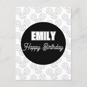 Donut Coloring Birthday Party Postcard