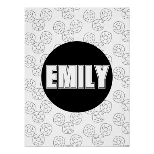 Donut Coloring Name Poster