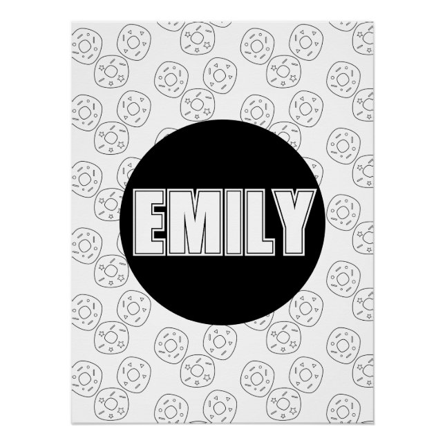Donut Coloring Name Poster (Front)