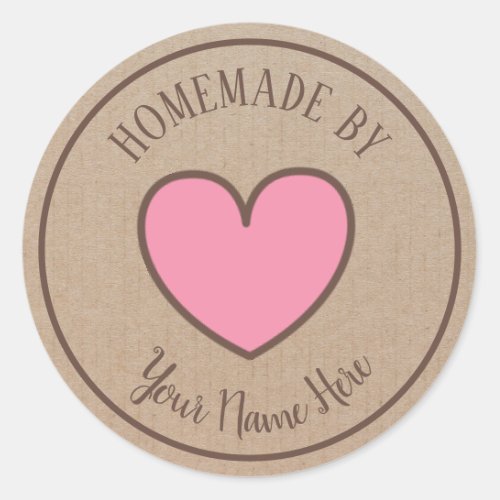 Donut Cookie Cake Heart Homemade By Vintage Craft Classic Round Sticker