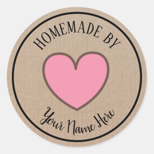 Donut Cookie Cake Heart Homemade By Vintage Craft Classic Round Sticker