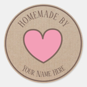 Donut Cookie Cake Heart Homemade By Vintage Craft Classic Round Sticker