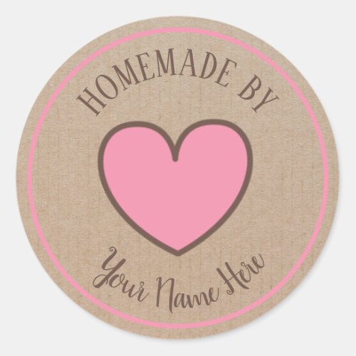 Donut Cookie Cake Heart Homemade By Vintage Craft  Classic Round Sticker