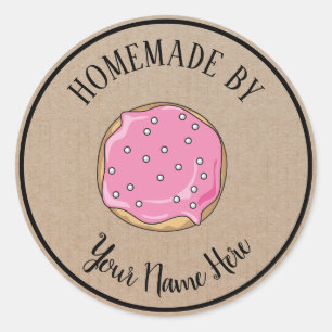Donut Cookie Cake Homemade By Vintage Craft Classic Round Sticker