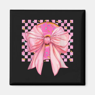 Donut Coquette Bow Funny Girls Women Gift Doughnut Magnet