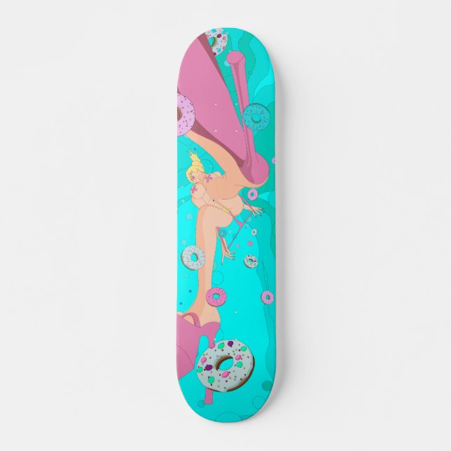 donut crazy skateboard deck (Front)