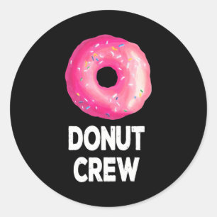 Donut Crew Donut Birthday Party Favors Classic Round Sticker