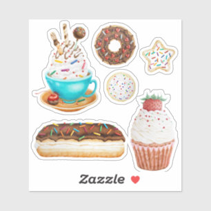 Donut Cupcake Cookie Stickers by Marcella Cherry