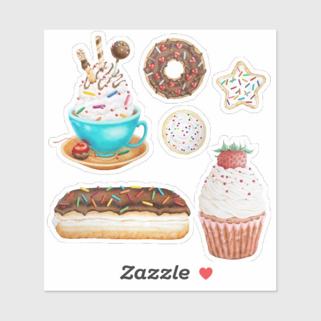 Donut Cupcake Cookie Stickers by Marcella Cherry (Sheet)