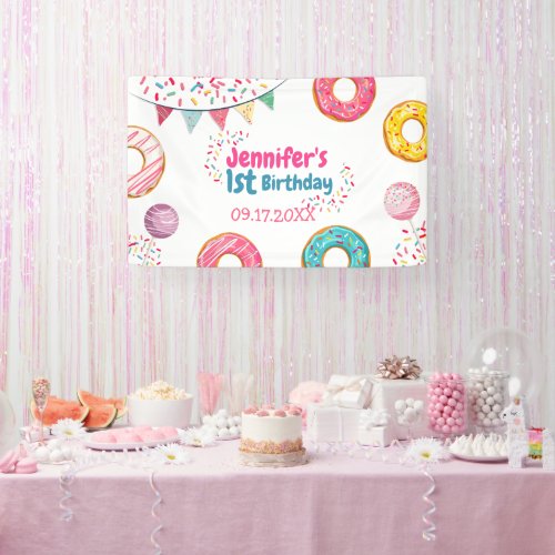 Donut Cute Birthday Welcome Banner