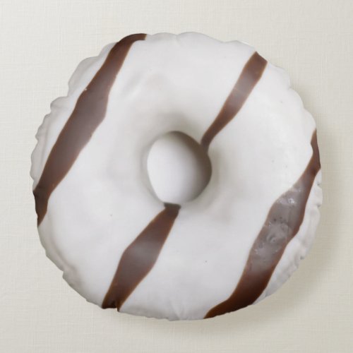 Donut cute funny foodie vanilla frosting lover round pillow
