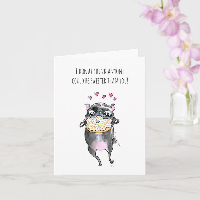 Donut Dance Pug Card (Orchid)