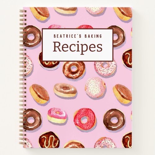 Donut Delight Customizable Recipe Book