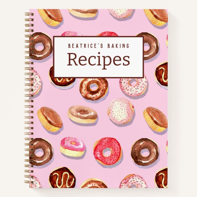 Donut Delight Customizable Recipe Book (Front)