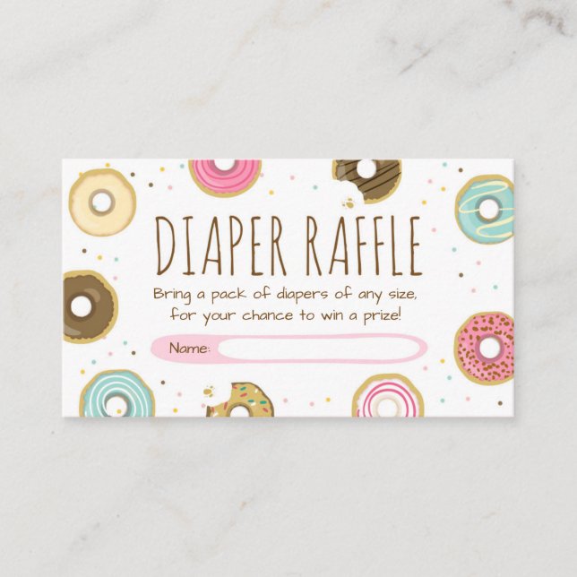 Donut Diaper Raffle card Doughnut Sprinkle Diapers (Front)