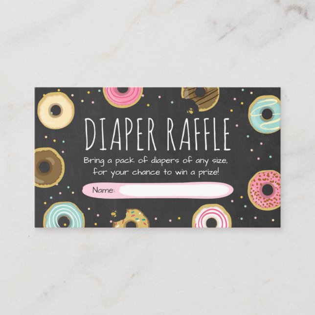 Donut Diaper Raffle card Doughnut Sprinkle Diapers (Front)