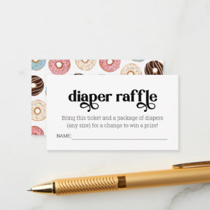 Donut Diaper Raffle Ticket Enclosure Card