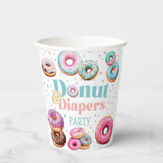 Donut & Diapers Baby Shower Paper Plate Cups