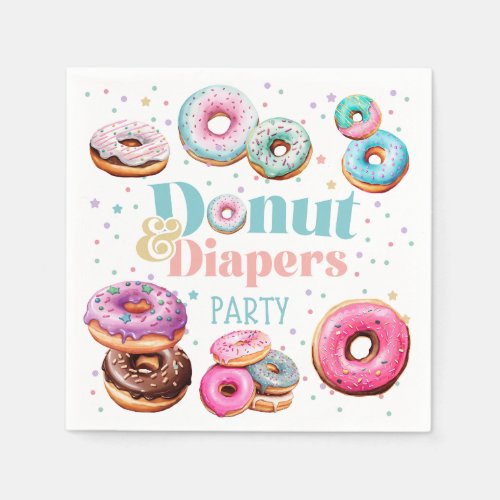 Donut  Diapers Baby shower Party Napkins