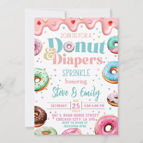Donut  Diapers Sprinkle Baby Shower Template