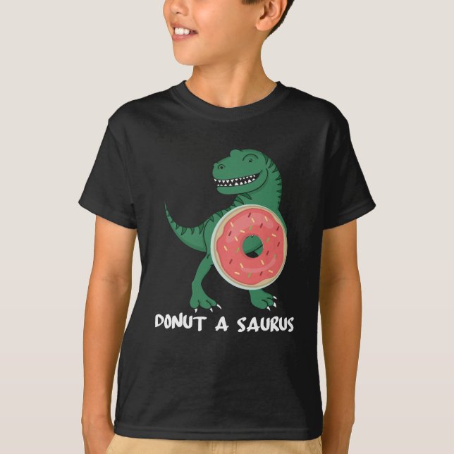 Donut Dinosaur Foodie Dino Lover T-Shirt (Front)