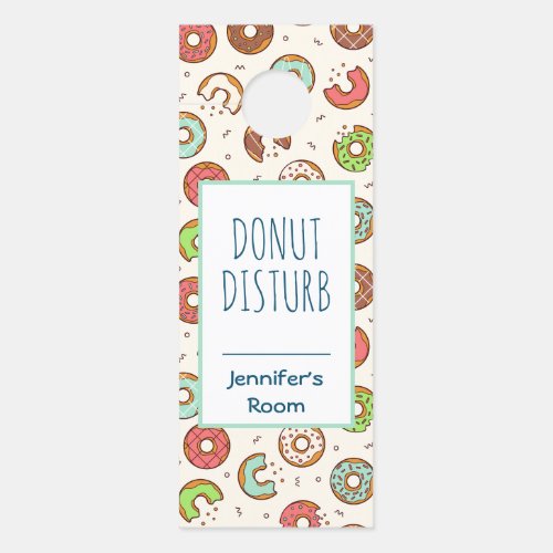 DoNut Disturb Funny Pun Donut Pattern Door Hanger