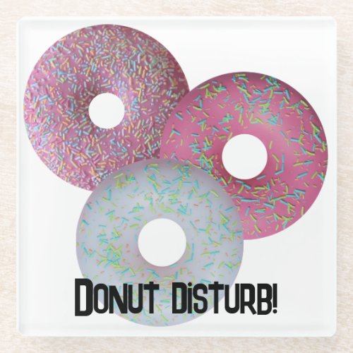 Donut disturb glass coaster