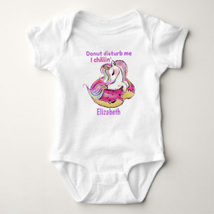 Donut Disturb Me I Chillin Baby Unicorn Gift Baby Bodysuit