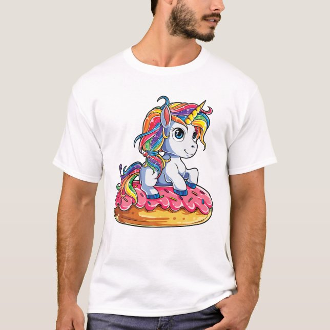 Donut Doughnicorn Squad Rainbow T-Shirt (Front)