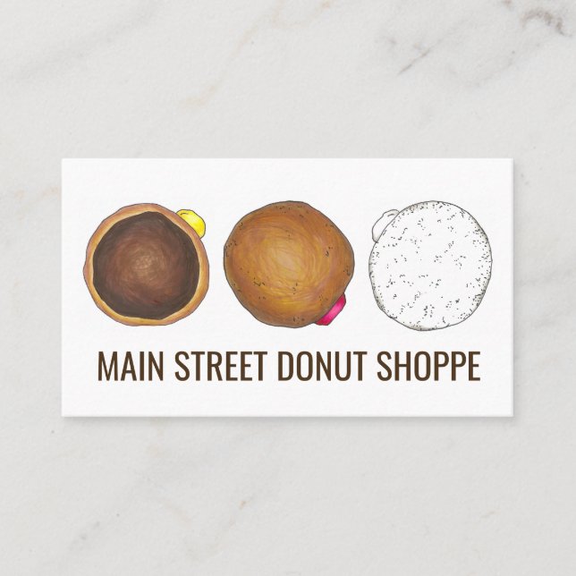 Donut Doughnut Shop Bakery Food Baking Donuts Business Card (Front)