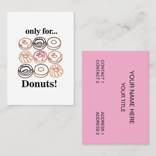 Donut Doughnut Sweet Bakery Food Business Card (Front/Back)