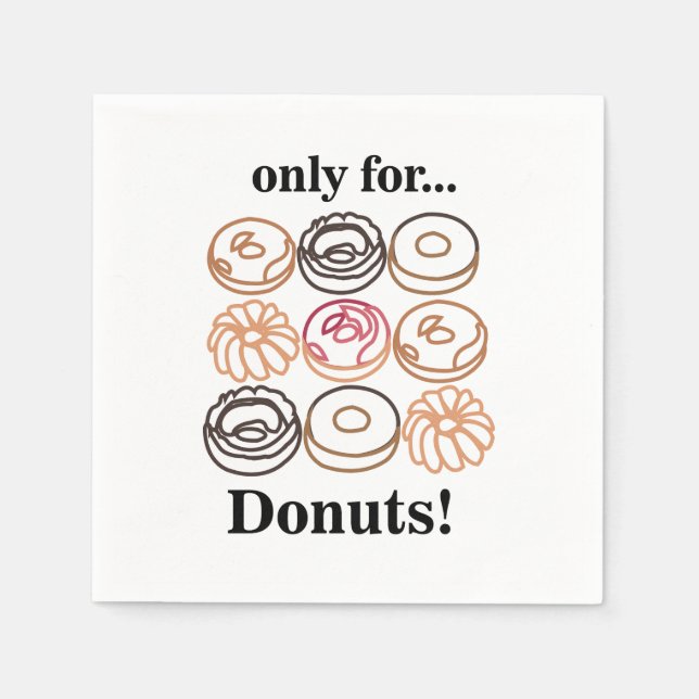 Donut Doughnut Sweet Birthday Party Napkins (Front)
