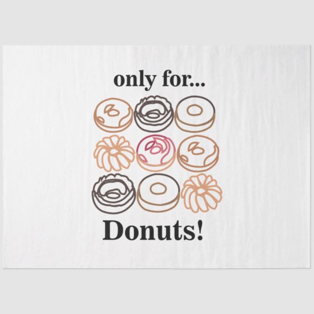 Donut Doughnut Sweet Funny Birthday Tissue Paper (Front)