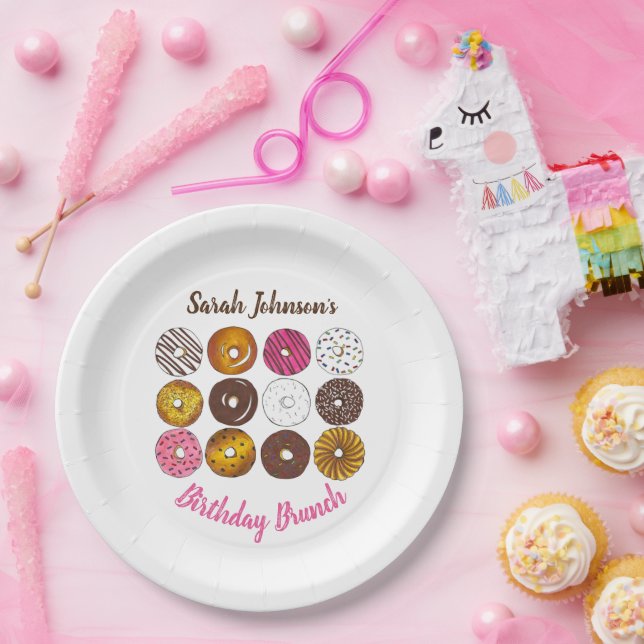 Donut Doughnuts Birthday Party Brunch Bake Sale Paper Plates (Party)