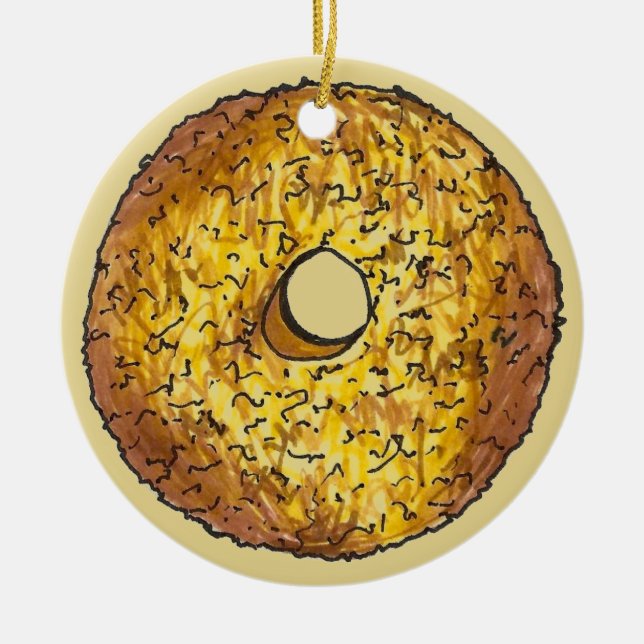 Donut Dozen Butternut Crunch Doughnut Pastry Ceramic Ornament (Front)