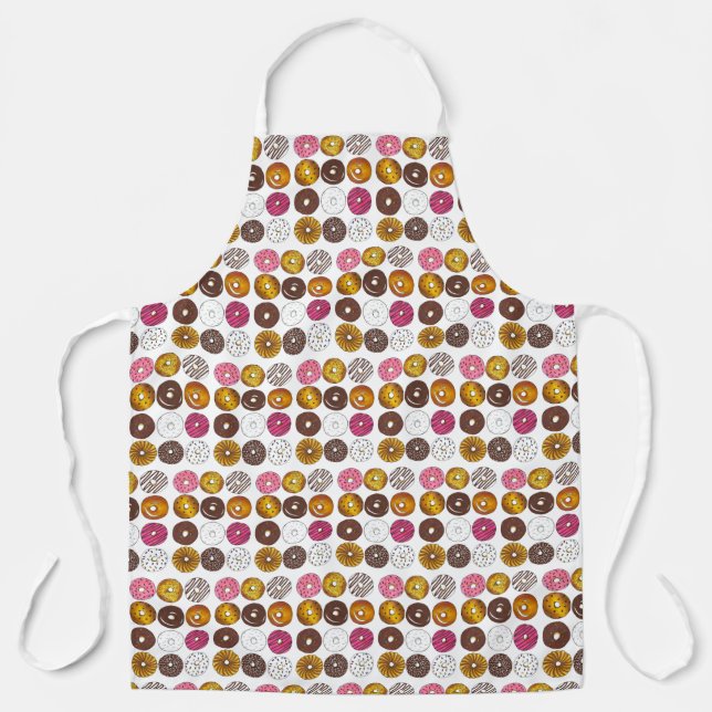 Donut Dozen Doughnuts Junk Food Breakfast Brunch Apron (Front)