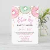 Donut Drive by Baby Shower girl Invitation (Standing Front)