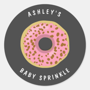 Donut Envelope seal sticker Baby sprinkle Doughnut